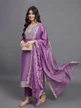 Printed Cotton Blend Kurta With Pants & Dupatta